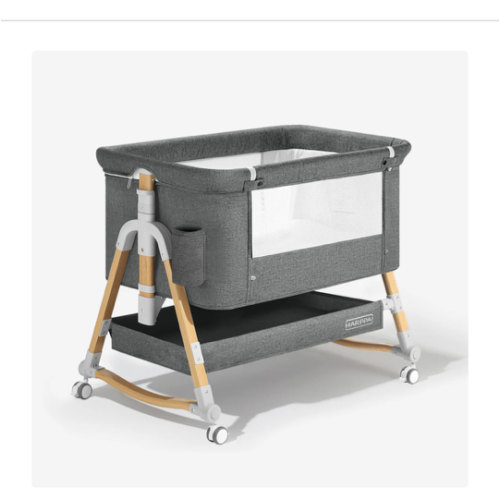 HARPPA Cuddly 3-in-1 Baby Bassinet Bedside Sleeper for Reflux | Attaches to Bed, Adjustable 5 Heights, Non-Toxic & CPSC Certified | Sturdy Aluminum Frame, Portable Wheels, Tool-Free Setup, Gentle Rocking | Perfect for Newborns, Infants, Small Spaces & Saf