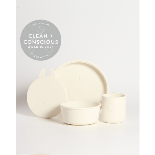 4 Piece Silicone Baby Meal Set Panna Cotta