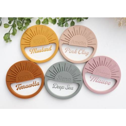 Personalized Sunset Silicone Soothing Ring Boho Baby Gift - Etsy
