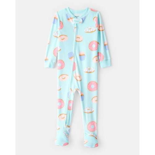 Baby Girl Donuts DreamPlush Long-Sleeve Snug Fit 1-Piece Pajamas - Blue | Carter's