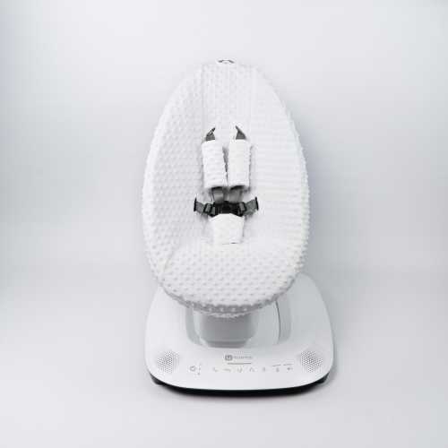 MamaRoo Minky Plush Cover White, 4moms Replacement Seat Cover, Soft Baby Swing Cover for 5.0 4.0 RockaRoo