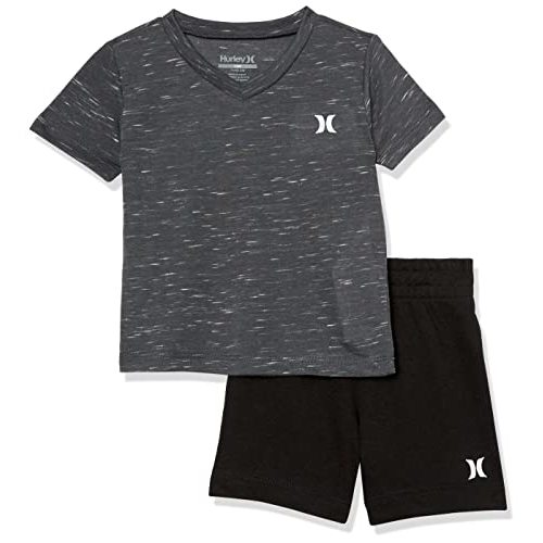 Hurley Baby-Boys And Toddler Boys' Soft Basic Cloud Slub T-shirt and Shorts 2-piece Outfit Set