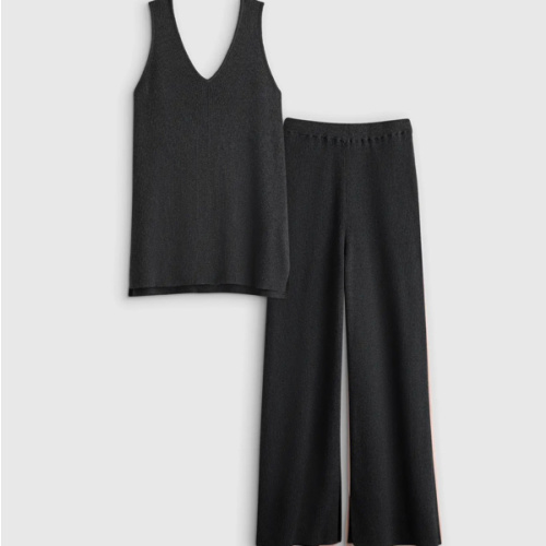 Cotton Cashmere Modern Mama Set in Heather Charcoal XS