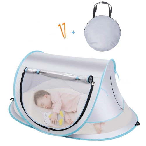 Pop Up Baby Beach Tent, Sun Shade Tent Portable Lightweight Waterproof UPF 50+ UV Protection, Beach Sun Shelter Foldable with Zipper for Family Beach Yard Picnic Garden Hiking