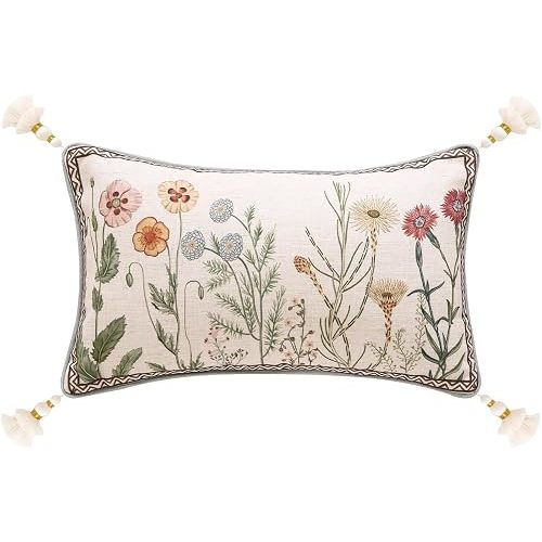 Designer Vintage Printed Rectangle Throw Pillow Cover,20"x12"