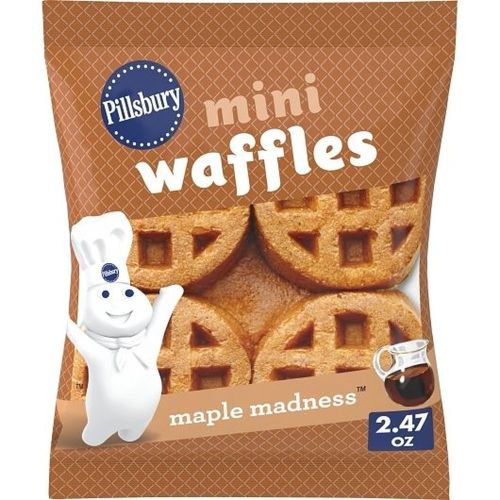 Pillsbury Maple Madness Mini Waffles, 2.47 Ounce -- 72 per case.