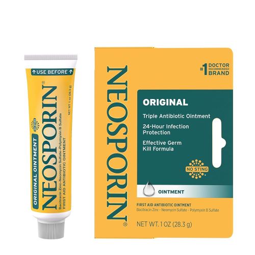 Neosporin Original First Aid Triple Antibiotic Ointment, Bacitracin Zinc & Neomycin Sulfate Infection Protection, Wound Care Treatment & Scar Appearance Minimizer for Minor Cuts, Scrapes & Burns, 1 oz
