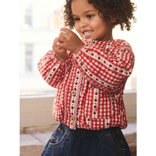 Red Gingham Quilted Jacket (3mths-7yrs)