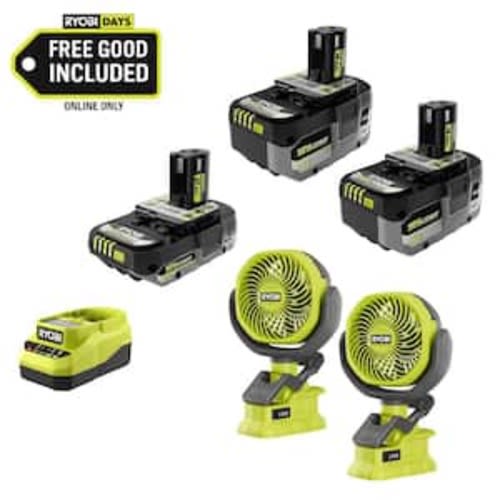 ONE+ 18V Cordless 4 in. Clamp Fan Tools Only (2-Pack)