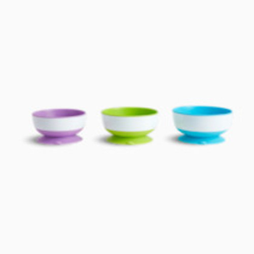 Munchkin Stay Put Suction Bowls (3 Pack) - Purple/Green/Blue