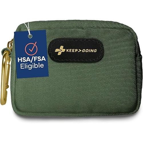 KeepGoing Small Travel First Aid Kit Kids – 60 Pc. Mini First Aid Kit for Purse, Diaper Bag, & Backpack with Latex-Free Bandages – 4 Oz., & 4.5 x 3.5 x 2 in, TSA-Approved