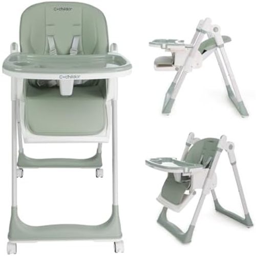 Cochildor 3-in-1 Foldable High Chair for Babies & Toddlers, Green