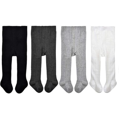 EPEIUS Baby Girls Tights Cable Knit Leggings Stockings Cotton Pantyhose for Newborn Infants Toddlers 3/6 Pack