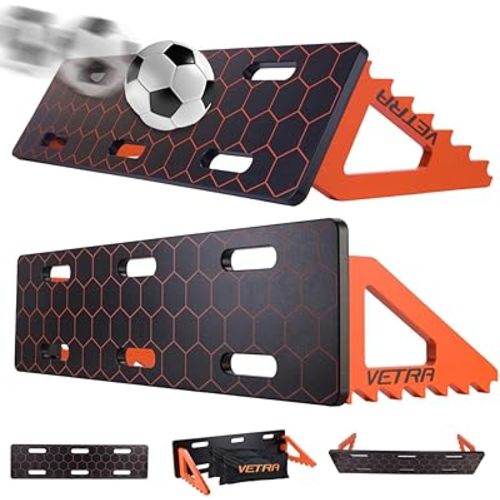 VETRA Soccer Training Equipment - Soccer Rebounder Board with 2 Sandbags - Adjustable Durable Portable Wall & Replay Trainer for Ball Control, Passing & Shooting Rebounders