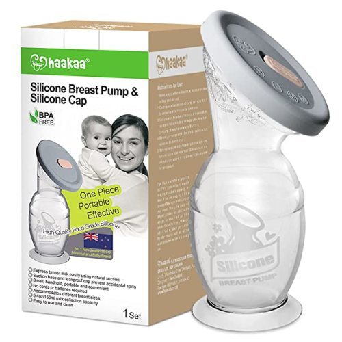 Haakaa Silicone Breast Pump & Silicone Cap 5.4oz/150ml - 5.4 Fl Oz (Pack of 1)