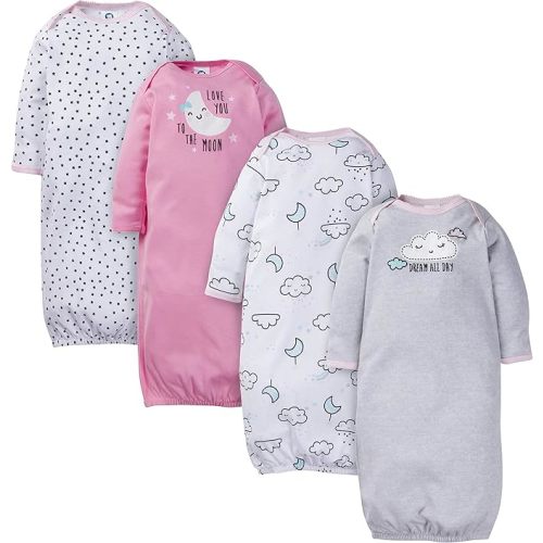 Gerber Baby Girls' 4-pack Sleeper Gown