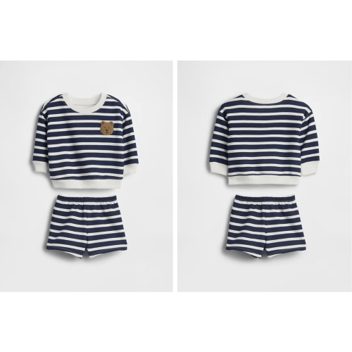 Baby VintageSoft Bear Stripe Sweat Set