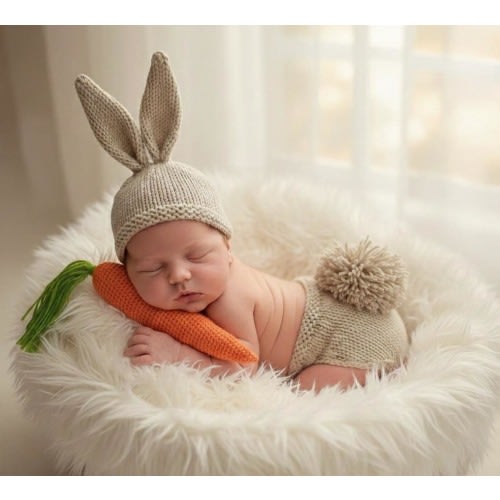 Handmade Crochet Newborn Outfit Set for Baby Photo Shoots