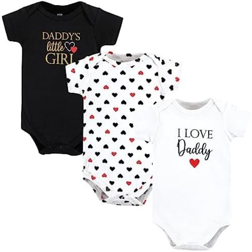Hudson Baby baby-girls Cotton Bodysuits 3-pack