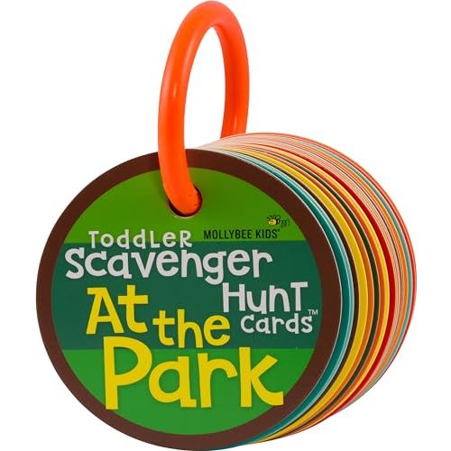 MOLLYBEE KIDS Toddler Outdoor Scavenger Hunt Cards at The Park, Toddler Games, Gifts for Ages 2, 3