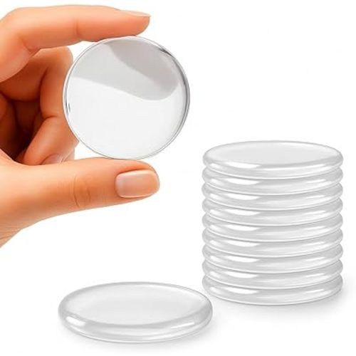 STRONGEST HOME Wall Protector for Door Knobs, 2-Inch - Clear Self-Adhesive Door Stopper Guards - Quiet Rubber Bumpers for Wall Protection, 14-Pack