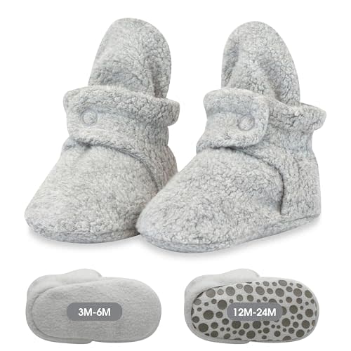 Zutano unisex-baby Cozie Fleece Baby Booties With Grippers