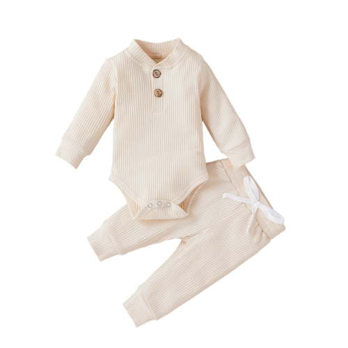 LMTODLFG Baby Girl Clothes Baby Girl Boy Fall Clothes 3 6 12 18 24 Months Outfits Long Sleeve Knitted Cotton Romper Pants Winter Sets Short Set 9-12 Months