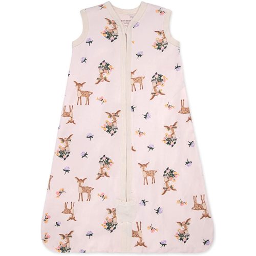 Burt's Bees Baby Unisex-Baby Beekeeper Wearable Blanket, 100% Organic Cotton, Swaddle Transition Sleeping Bag - Sweet Doe - Small