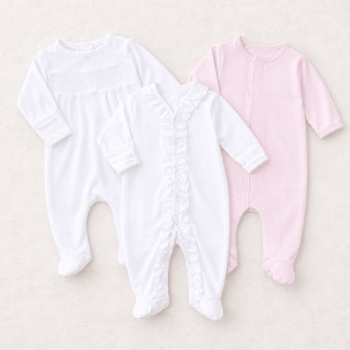Baby Girl Footie Set - Essentials Mix - Set of 3