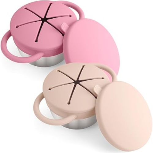 Mity rain 2PCS Stainless Steel Snack Containers for Toddlers