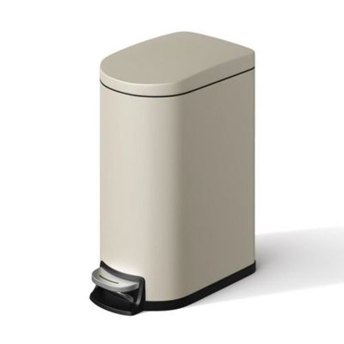 2.6 Gal Stainless Steel Trash Can - Step-on Kitchen Garbage Bin, with Inner Bucket & Soft Close Lid, Sand Beige