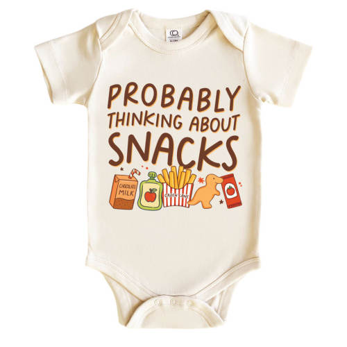Thinking About Snacks Graphic Bodysuit & Kids Tee | Natural