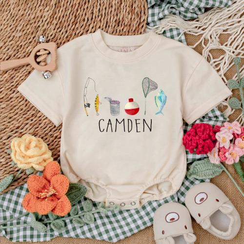 Personalized Fishing Baby Romper, Father's Day Bodysuit, Baby Boy Fishing Outfit, Fishing Coming Home Outfit, Gift for Dad