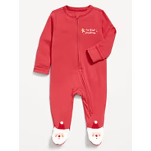 2-Way-Zip Sleep & Play Footed One-Piece for Baby - Christmastime