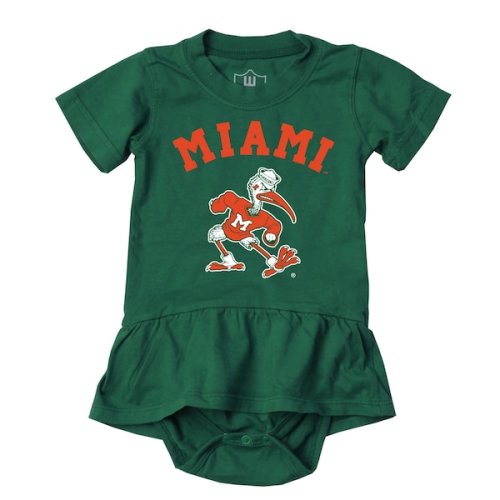 Miami Hurricanes Wes & Willy Girls Infant Skirted Bodysuit - Green