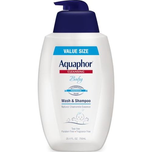Aquaphor Baby Body Wash and Shampoo, Gentle Formula, 24.4 FL OZ | Tear Free Shampoo and Body Wash for Baby, Gently Cleanses, Non-Drying and Fragrance Free, Pediatrician Recommended Brand