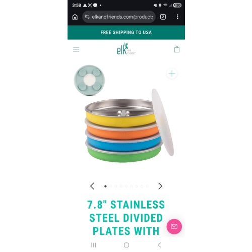 7.8" Stainless Steel Divided Plates with Suction Sleeve
