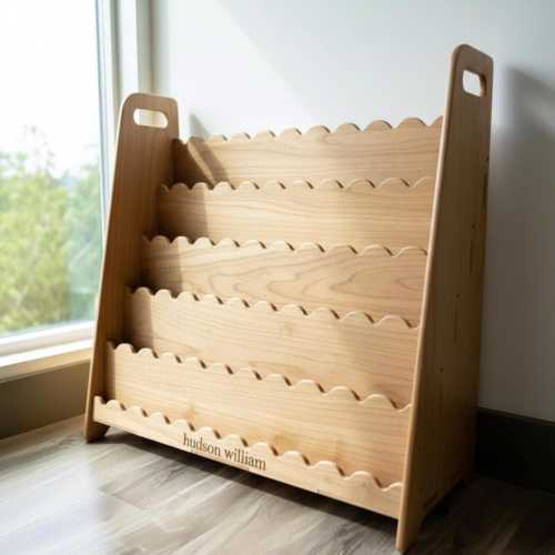 Scalloped Bookshelf Montessori Shelf Minimalist Design gift for toddler gift for 2 year old Childrens Furniture Playroom Decor- ROY