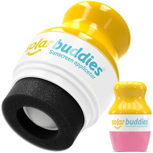 Solar Buddies Sunscreen Applicator – Pink– Refillable Roll-on Sponge for Sunscreens & Lotions – For Kids, Adults & Families – Holds 3.4Fl Oz – Perfect for Travel