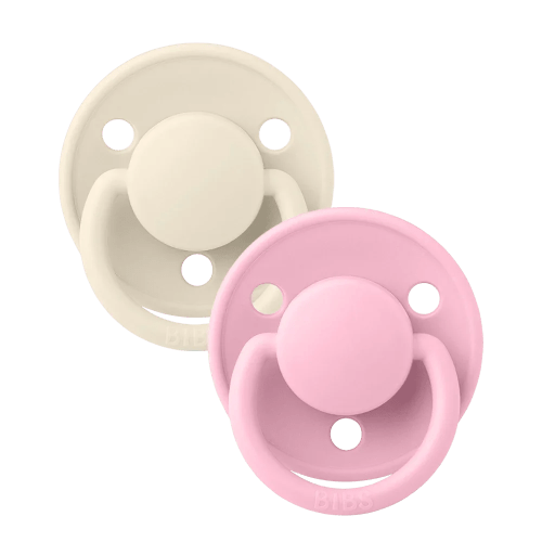 De Lux Pacifiers 2 Pack - Ivory/Baby Pink