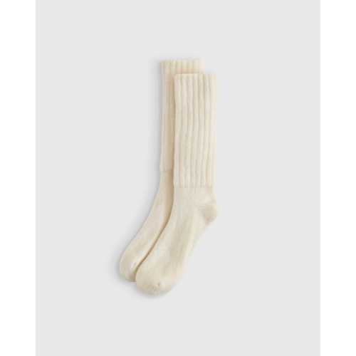 Women's Mongolian Cashmere Slouch Sock in Ivory