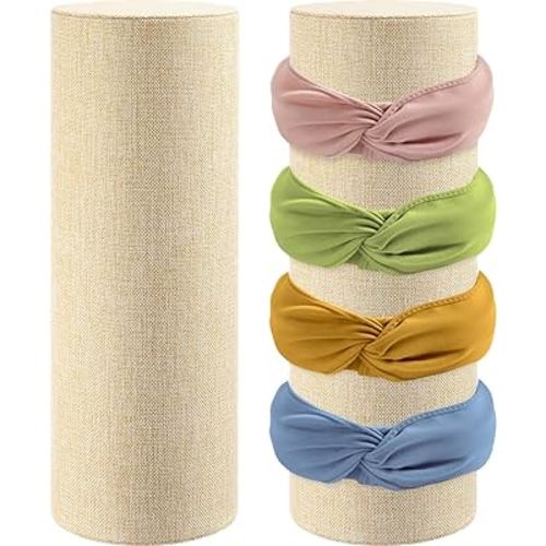 Geetery 2 Pcs Vertical Headband Holder Organizer Hairband Display Stand Headband Stand for Women Hair Hoop Accessories(Beige)