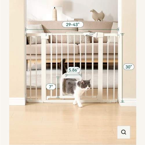 Baby Gate with Adjustable Acrylic Pet Door | Babelio T7