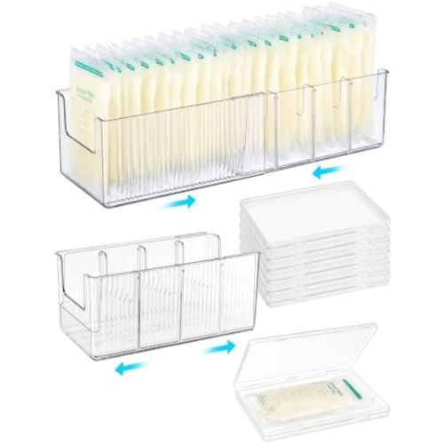 NiHome Breast Milk Storage Organizer, Expandable Container + 7 Flat Trays