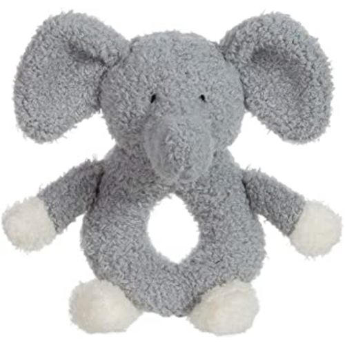Apricot Lamb Baby Lovey Elephant Soft Rattle Toy, Plush Stuffed Animal for Newborn Soft Over 0 Months (Gray Elephant, 6 Inches)
