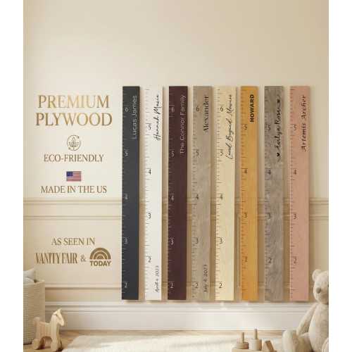 Farmhouse Boho Wooden Growth Chart - Height Chart Ruler, Family Growth Chart, Wall Hanging Height Ruler,Custom Growth Chart Nursery Kids Art