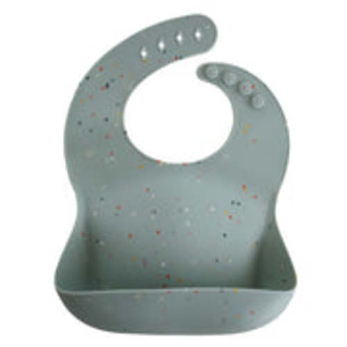 Mushie Silicone Baby Bib - Cambridge Blue Confetti