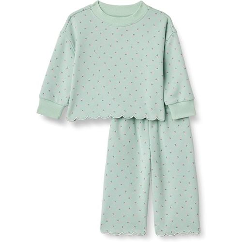 Amazon Essentials x Sofia Grainge Toddlers and Baby Girls' French Terry Pant and Top Set