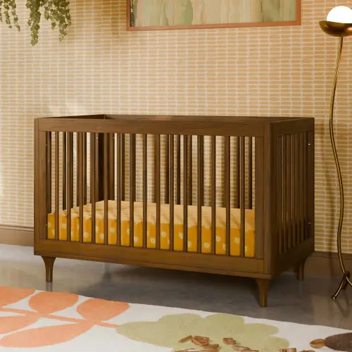 Babyletto Lolly 3 in 1 Crib - Convertible Crib with Toddler Bed in Walnut