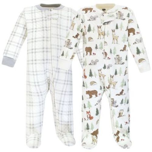Hudson Baby Infant Boy Premium Quilted Zipper Sleep and Play, Forest Animals, 0-3 Months